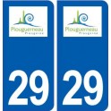29 de Plouguerneau logotipo de la etiqueta engomada de la placa de pegatinas de la ciudad