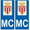 AS Monaco foot autocollant plaque