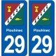 29 Plouhinec blason autocollant plaque stickers ville