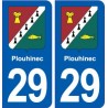 29 Plouhinec blason autocollant plaque stickers ville