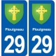 29 Plouigneau blason autocollant plaque stickers ville