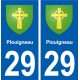 29 Plouigneau blason autocollant plaque stickers ville