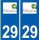 29 Plouigneau logo autocollant plaque stickers ville