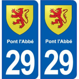 29 Pont l'Abbé blason autocollant plaque stickers ville