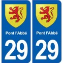 29 Pont l'Abbé blason autocollant plaque stickers ville