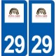 29 Pont l'Abbé logo autocollant plaque stickers ville