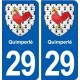 29 Quimperlé blason autocollant plaque stickers ville