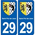 29 Saint Pol de Léon blason autocollant plaque stickers ville