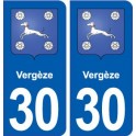 30 Vergèze blason ville autocollant plaque stickers