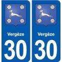 30 Vergèze blason ville autocollant plaque stickers