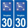 30 Vergèze blason ville autocollant plaque stickers