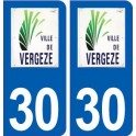 30 Vergèze logo ville autocollant plaque stickers