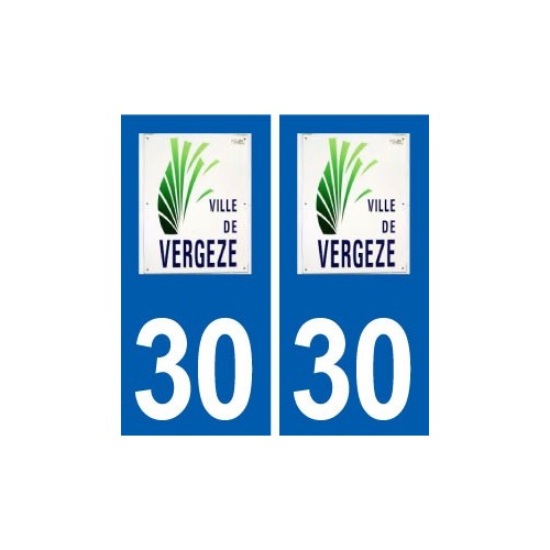 30 Vergèze logo ville autocollant plaque stickers
