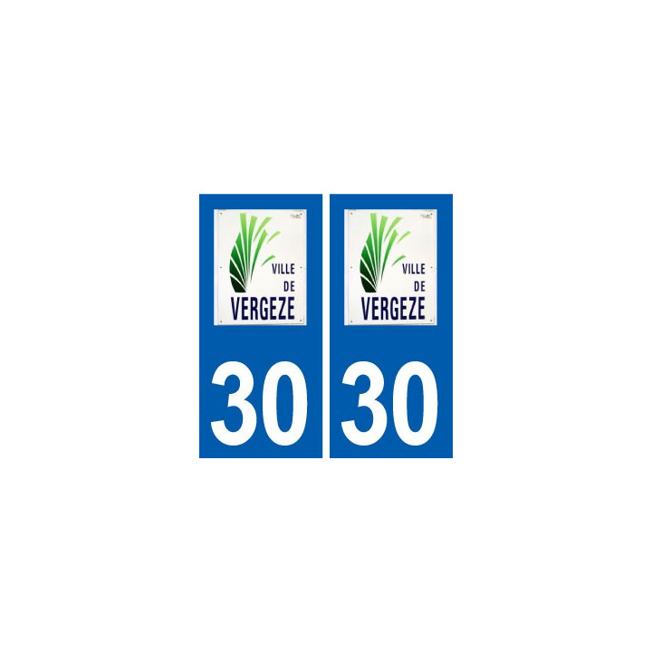 30 Vergèze logo ville autocollant plaque stickers