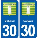 30 Uchaud blason ville autocollant plaque stickers