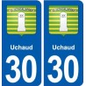 30 Uchaud blason ville autocollant plaque stickers