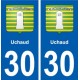 30 Uchaud blason ville autocollant plaque stickers
