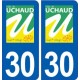 30 Uchaud logo ville autocollant plaque stickers