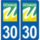 30 Uchaud logo ville autocollant plaque stickers