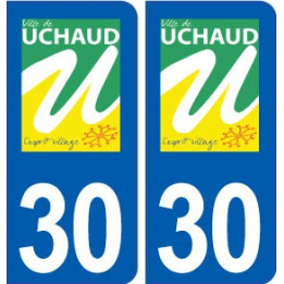 30 Uchaud logo ville autocollant plaque stickers