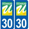 30 Uchaud logo ville autocollant plaque stickers