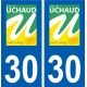 30 Uchaud logo ville autocollant plaque stickers