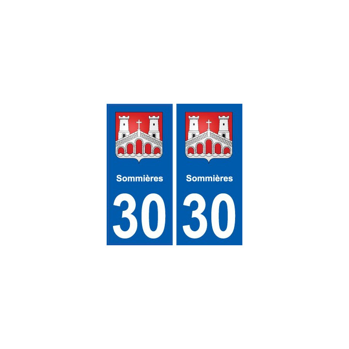 30 Sommières blason ville autocollant plaque stickers
