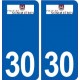 30 Sommières logo ville autocollant plaque stickers