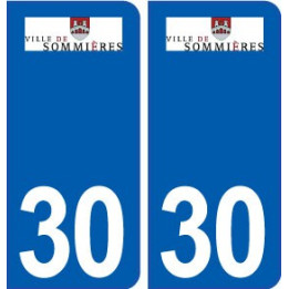 30 Sommières logo ville autocollant plaque stickers