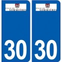 30 Sommières logo ville autocollant plaque stickers