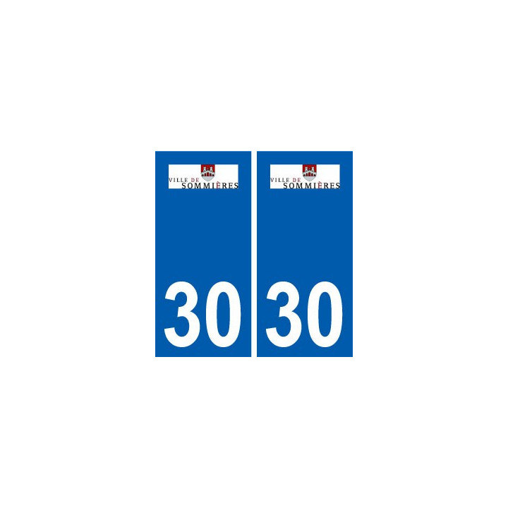 30 Sommières logo ville autocollant plaque stickers