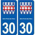 30 Saint-Privat-des-Vieux blason ville autocollant plaque stickers