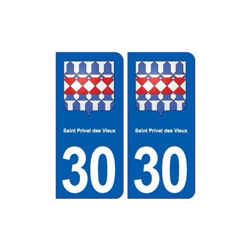 30 Saint-Privat-des-Vieux blason ville autocollant plaque stickers