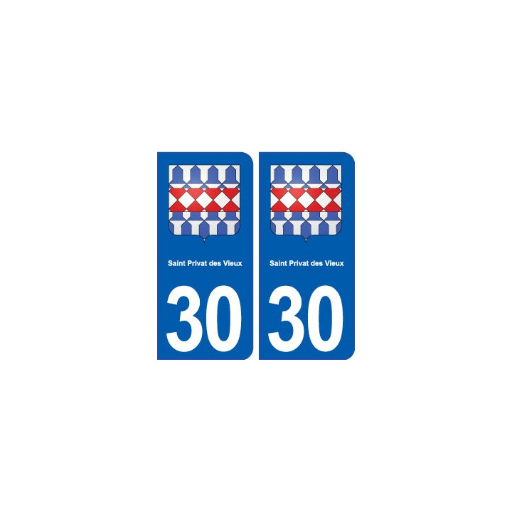 30 Saint-Privat-des-Vieux blason ville autocollant plaque stickers