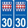 30 Saint-Privat-des-Vieux blason ville autocollant plaque stickers