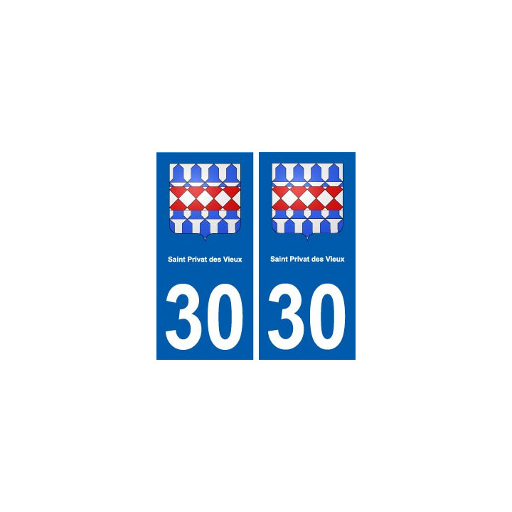 30 Saint-Privat-des-Vieux blason ville autocollant plaque stickers