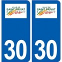 30 Saint-Privat-des-Vieux logo ville autocollant plaque stickers