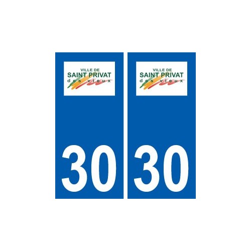30 Saint-Privat-des-Vieux logo ville autocollant plaque stickers