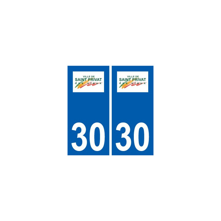 30 Saint-Privat-des-Vieux logo ville autocollant plaque stickers