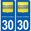 30 Saint-Martin-de-Valgalgues blason ville autocollant plaque stickers