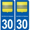 30 Saint-Martin-de-Valgalgues blason ville autocollant plaque stickers