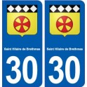 30 Saint-Hilaire-de-Brethmas blason ville autocollant plaque stickers