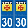 30 Saint-Hilaire-de-Brethmas stemma, città adesivo, adesivo piastra