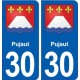 30 Pujaut blason ville autocollant plaque stickers