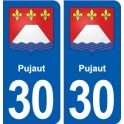 30 Pujaut blason ville autocollant plaque stickers