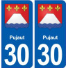 30 Pujaut blason ville autocollant plaque stickers