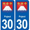 30 Pujaut blason ville autocollant plaque stickers