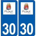 30 Pujaut logo ville autocollant plaque stickers