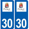 30 Pujaut logo ville autocollant plaque stickers