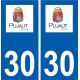 30 Pujaut logo ville autocollant plaque stickers